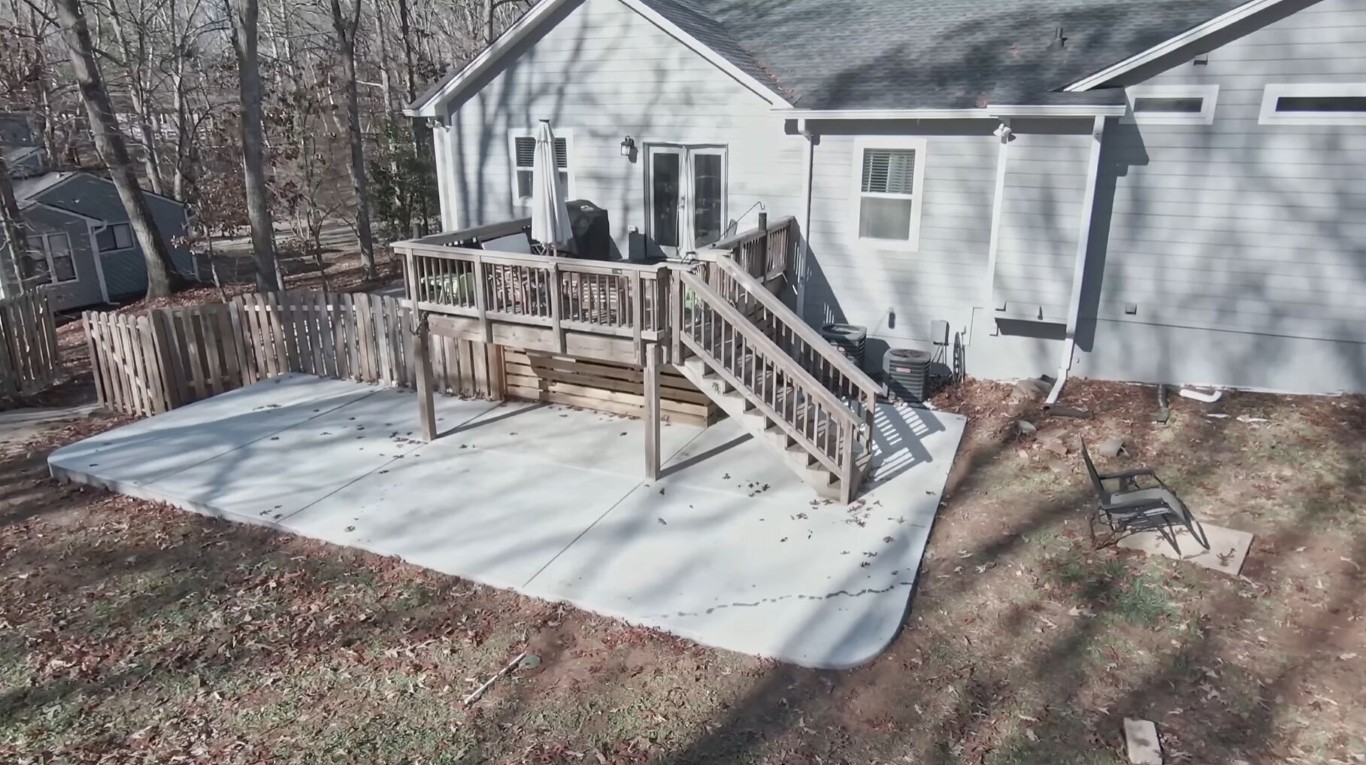 Concrete patio installed behind a residential home in Garden Grove, CA